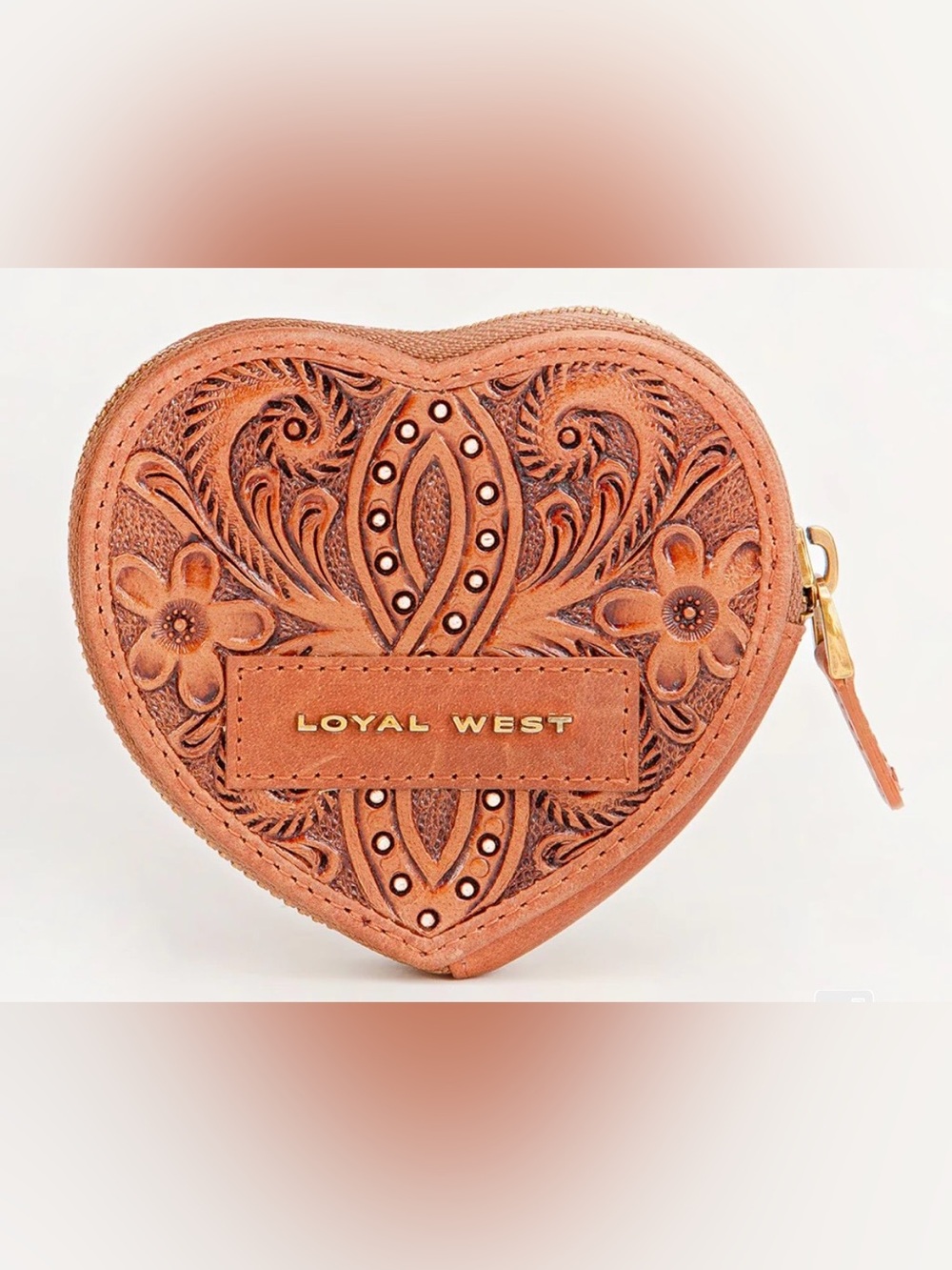 MYRA Loyal West Cupid Coin Pouch in Hand-tooled Leather